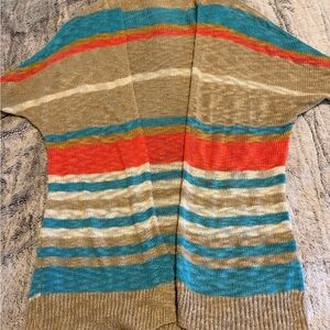Rue21 Cardigan with Orange, Blue, & tan Stripes